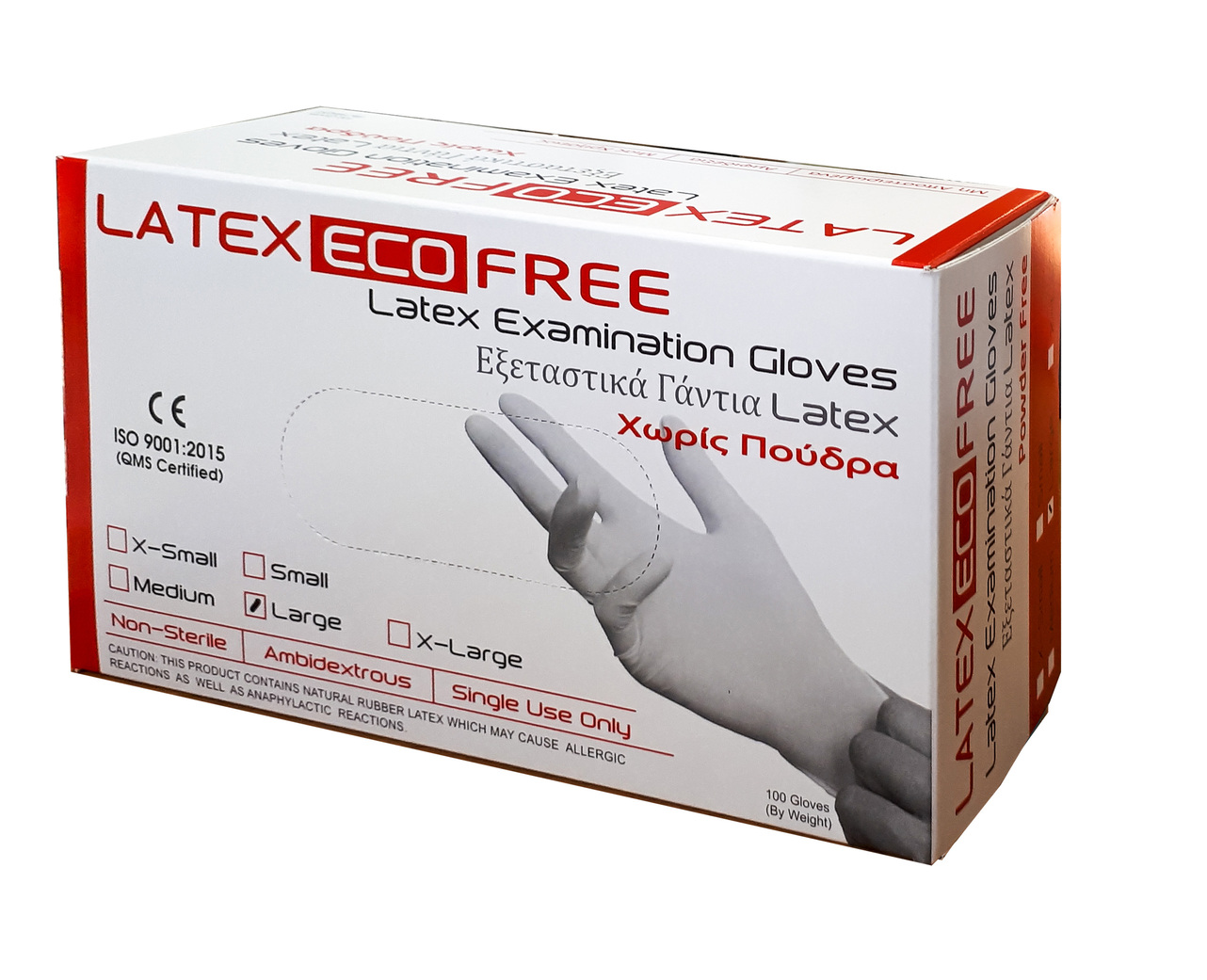 ALFACARE - LATEX ECO FREE Εξεταστικά Γάντια Large - 100τεμ.